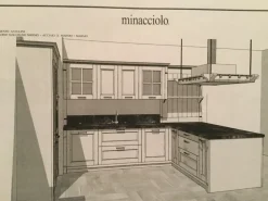 Cucina con penisola in laccato opaco bianca English mood a prezzo ribassato