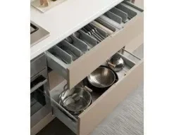 Cucina con penisola in laminato materico altri colori Hansel a prezzo scontato