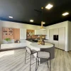 Cucina con penisola in laminato materico tortora Cucina febal casa  a prezzo ribassato