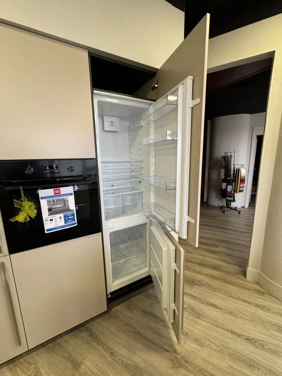 Cucina con penisola in laminato materico tortora Cucina febal casa a prezzo ribassato