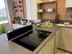 Cucina con penisola in laminato materico tortora Cucina febal casa a prezzo ribassato