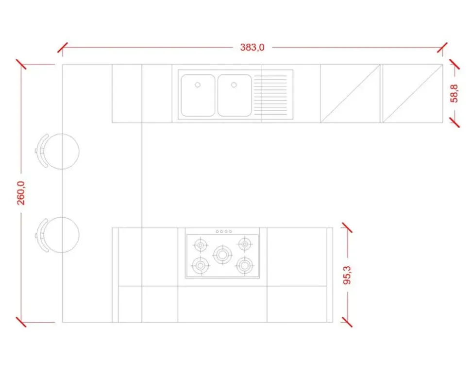 Cucina con penisola in laminato materico a prezzo scontato 33%