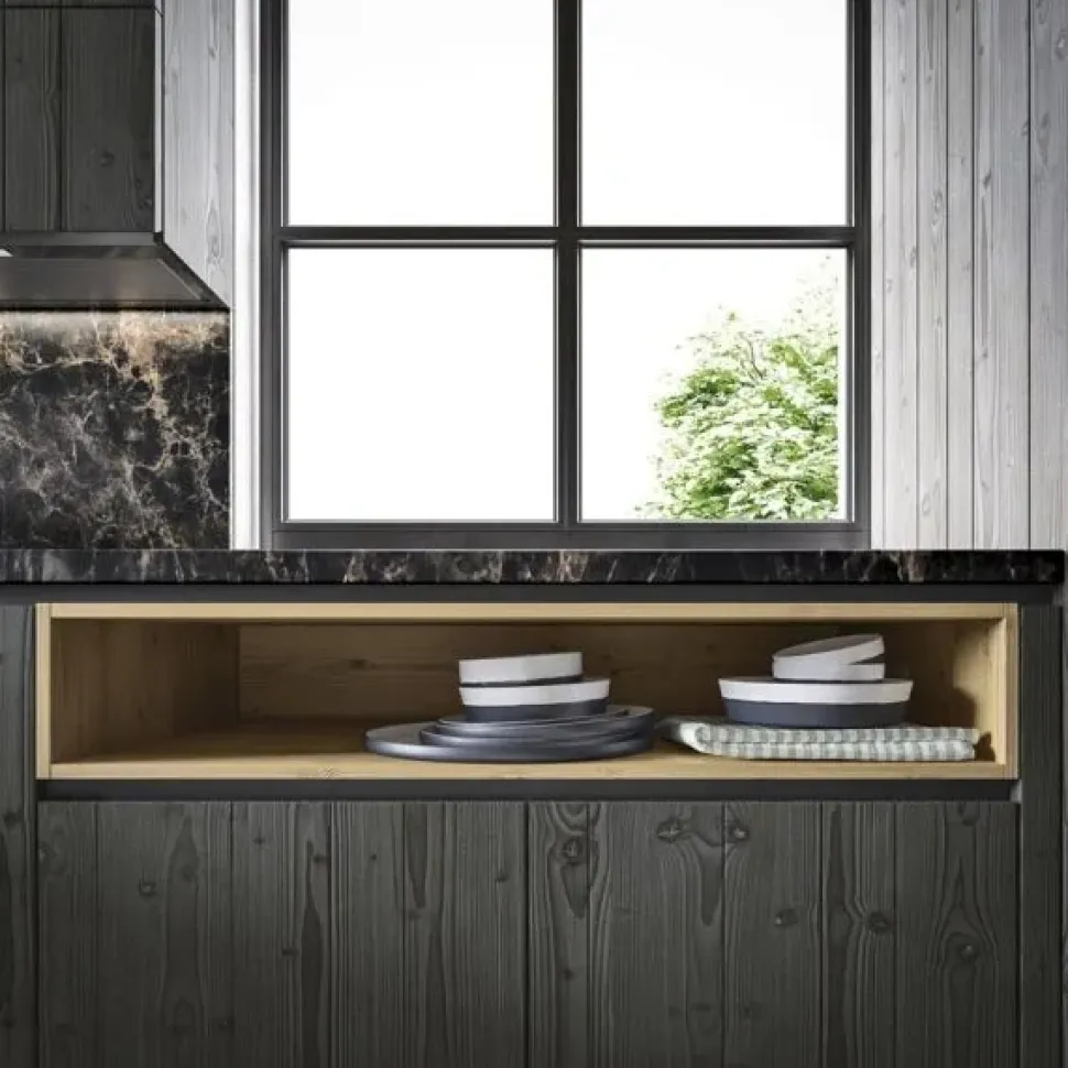 Cucina con penisola in legno modello Cucina industrial style maestrale m05 ad un prezzo riservato