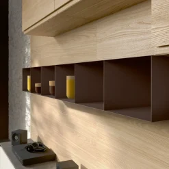 Cucina con penisola in vetro bianca Zenit 04 a prezzo ribassato