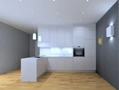 Cucina con penisola moderna Tatto bianco Artigianale a prezzo ribassato