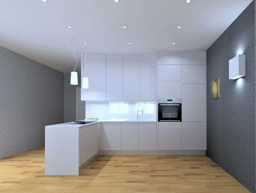 Cucina con penisola moderna Tatto bianco Artigianale a prezzo ribassato