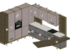 Cucina con penisola moderna tortora Stosa Infinity a soli 11972 Euro