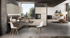 Cucina con penisola moderna rovere chiaro Arredo3 Round 3 a soli 10517 Euro
