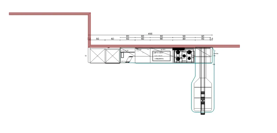CUCINA con penisola Snaidero Vision SCONTATA 50%