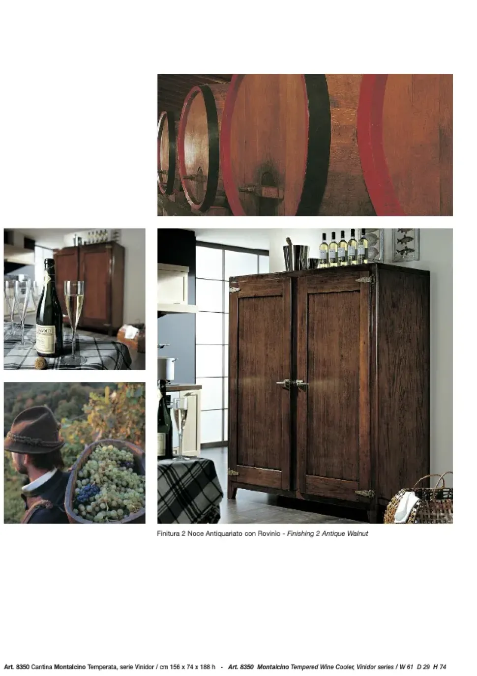 Cucina country noce Parlani lineare Cantina montepulciano