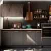 Cucina Cucina industrial con paino legno e ante effetto iron steel con colonne   di Outlet etnico in Offerta Outlet -46%