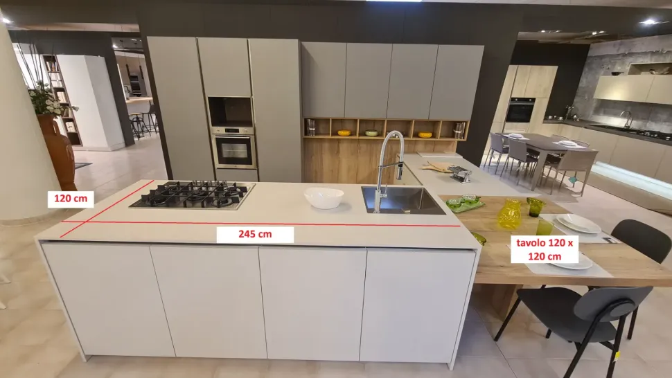 Cucina Cucina time grigio con penisola Gentili group con un ribasso imperdibile