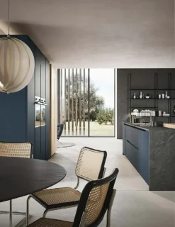 Cucina Dibiesse design con penisola altri colori in laminato materico Lesmo