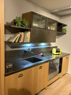 Cucina Diesel industriale rovere chiaro Scavolini con penisola scontata 51%