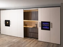 Cucina Diotti.com design lineare tortora in laccata opaco Klab 09 outlet