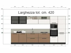 Cucina Domino moderna bianca Prima cucine lineare scontata 32%