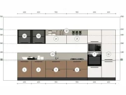 Cucina Domino moderna bianca Prima cucine lineare scontata 32%