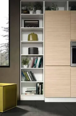 Cucina Essebi moderna lineare bianca in laminato materico Zenit 1