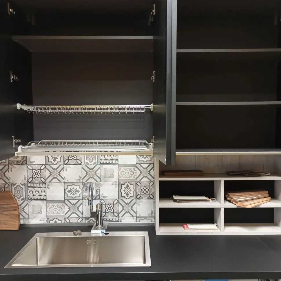 Cucina Gicinque moderna con penisola altri colori in hpl Time