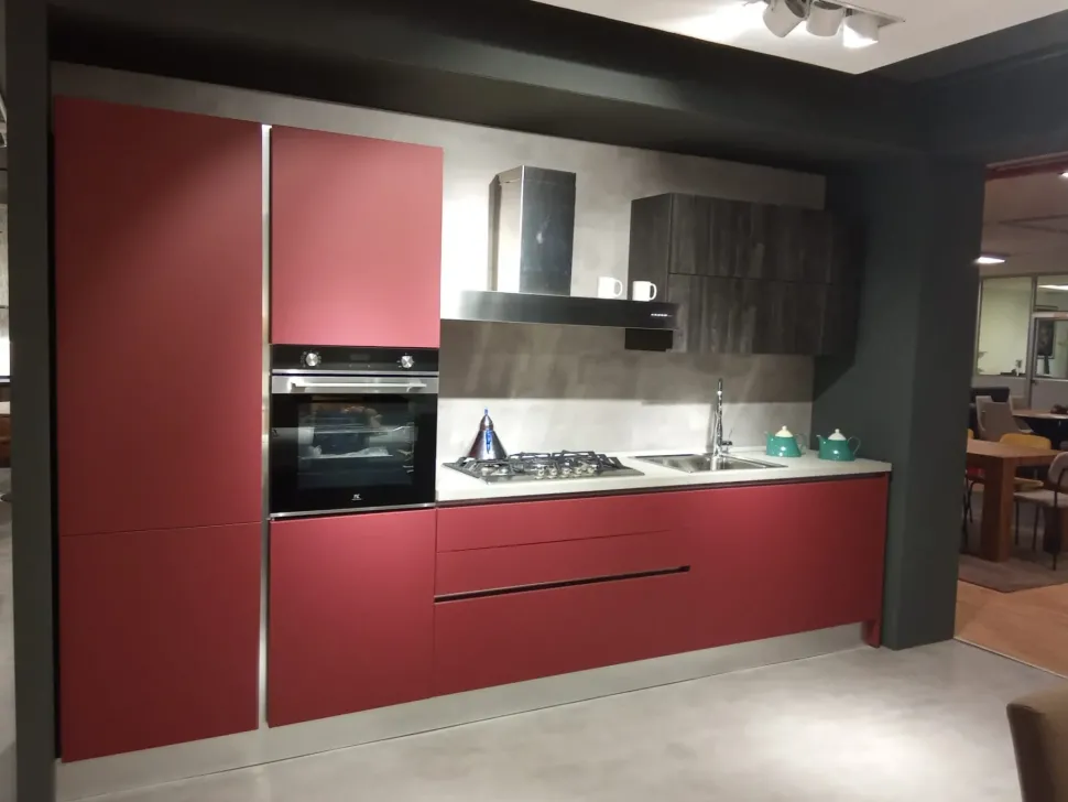 Cucina Gm cucine Ventidue pet rosso OFFERTA OUTLET sconto 50%