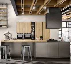 Cucina grigia design con isola Z62 Arredo3 in offerta