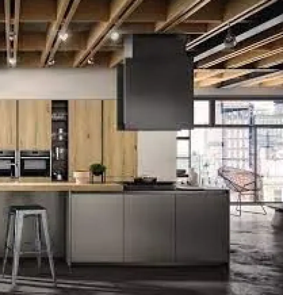 Cucina grigia design con isola Z62 Arredo3 in offerta