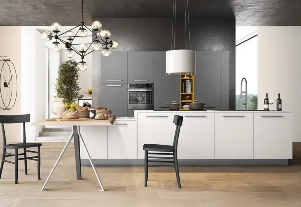 Cucina grigia design con isola Time Arredo3 a soli 8600 Euro