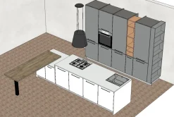 Cucina grigia design con isola Time Arredo3 a soli 8600 Euro