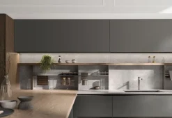Cucina grigia design con penisola Arredo3 Time