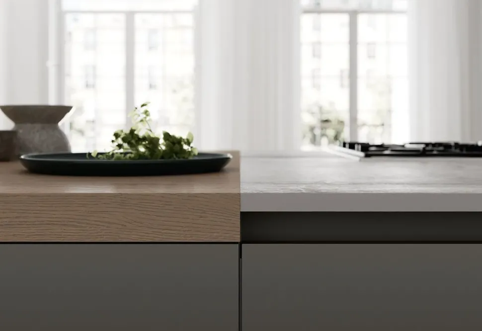 Cucina grigia design con penisola Arredo3 Time