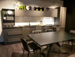Cucina grigia design lineare Creativa Lube cucine in Offerta Outlet