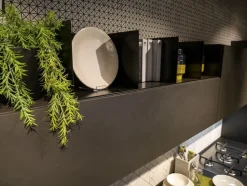 Cucina grigia design lineare Creativa Lube cucine in Offerta Outlet