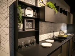 Cucina grigia design lineare Creativa Lube cucine in Offerta Outlet