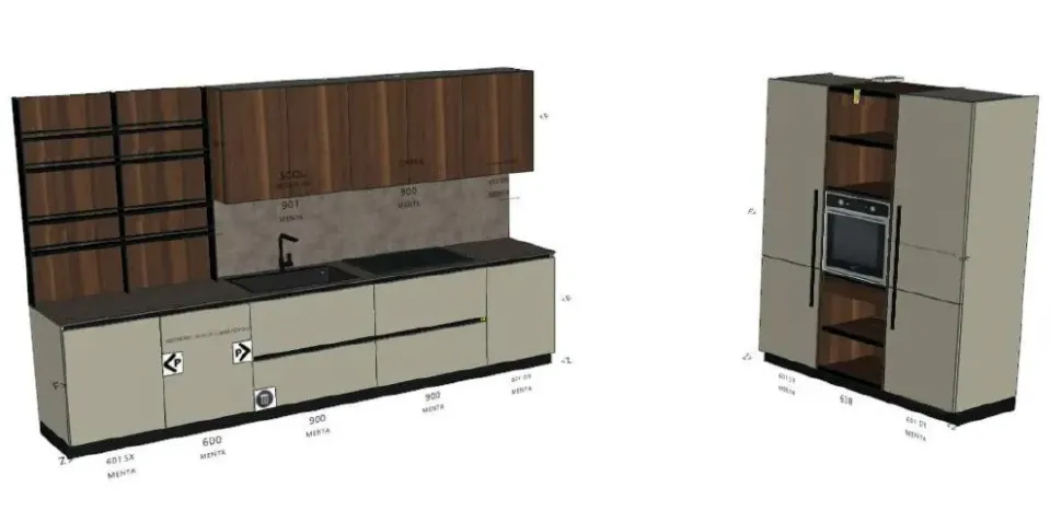 Cucina grigia design lineare Miton Cucina miton pet grigio noce cordesco a soli 10800 Euro