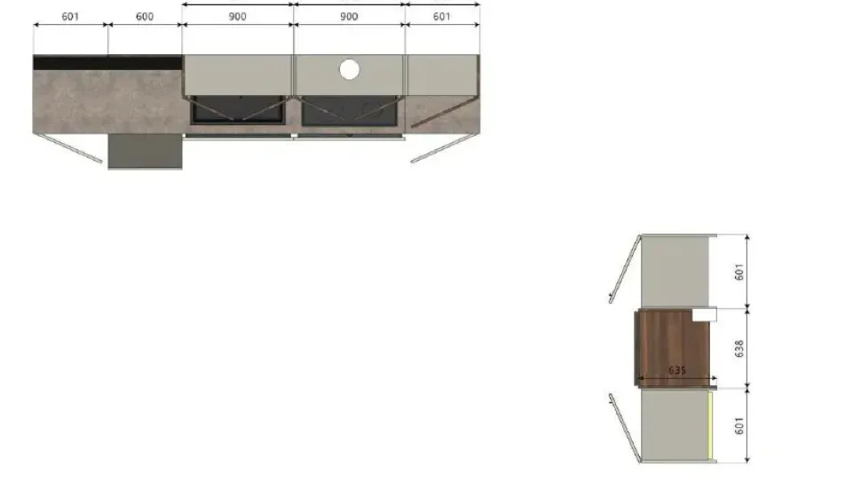 Cucina grigia design lineare Miton Cucina miton pet grigio noce cordesco a soli 10800 Euro