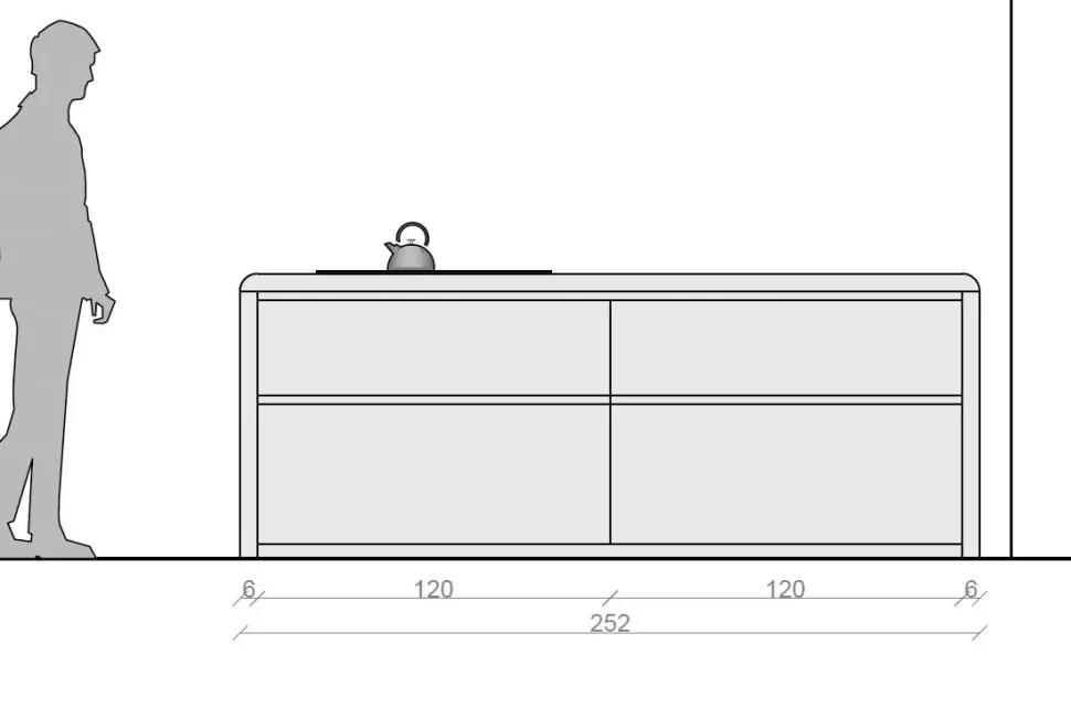 Cucina grigia moderna con isola Corner Zampieri cucine a soli 38950 Euro