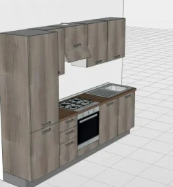 Cucina grigia moderna lineare Angela Giannei in Offerta Outlet