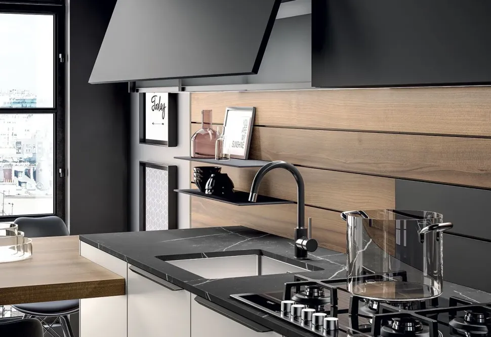 Cucina grigia moderna lineare Arredo3 Ylak a soli 14217 Euro