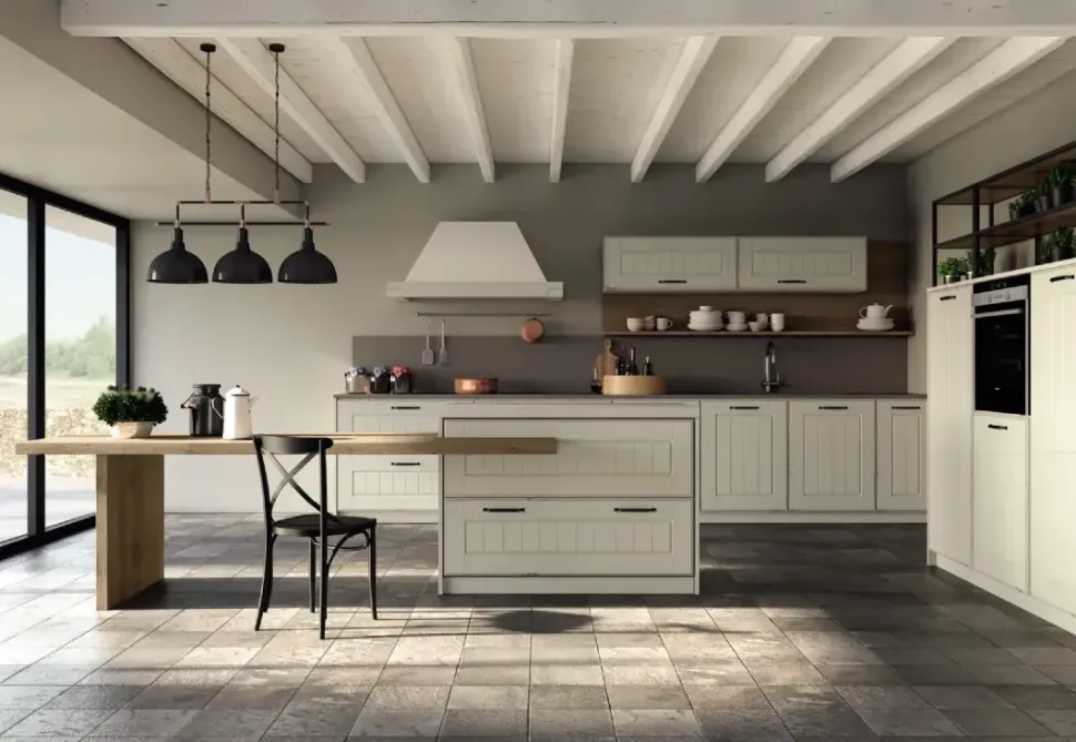 Cucina grigio country lineare Castellana mir Md work scontata