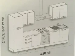 Cucina grigio design lineare Linea Colombini casa scontata