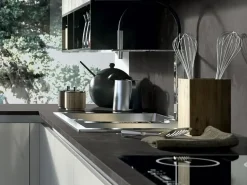 Cucina grigio moderna ad angolo Round Arredo3 in Offerta Outlet