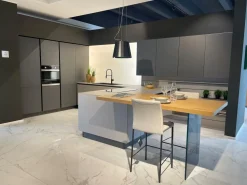 Cucina grigio moderna con penisola Time/kalì Arredo3