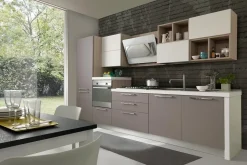 Cucina grigio moderna lineare Cucina mod.futura con ante in fenix colore grigio londra scontata del 30% S75