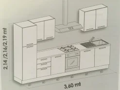 Cucina grigio moderna lineare Quadra Colombini casa in Offerta Outlet