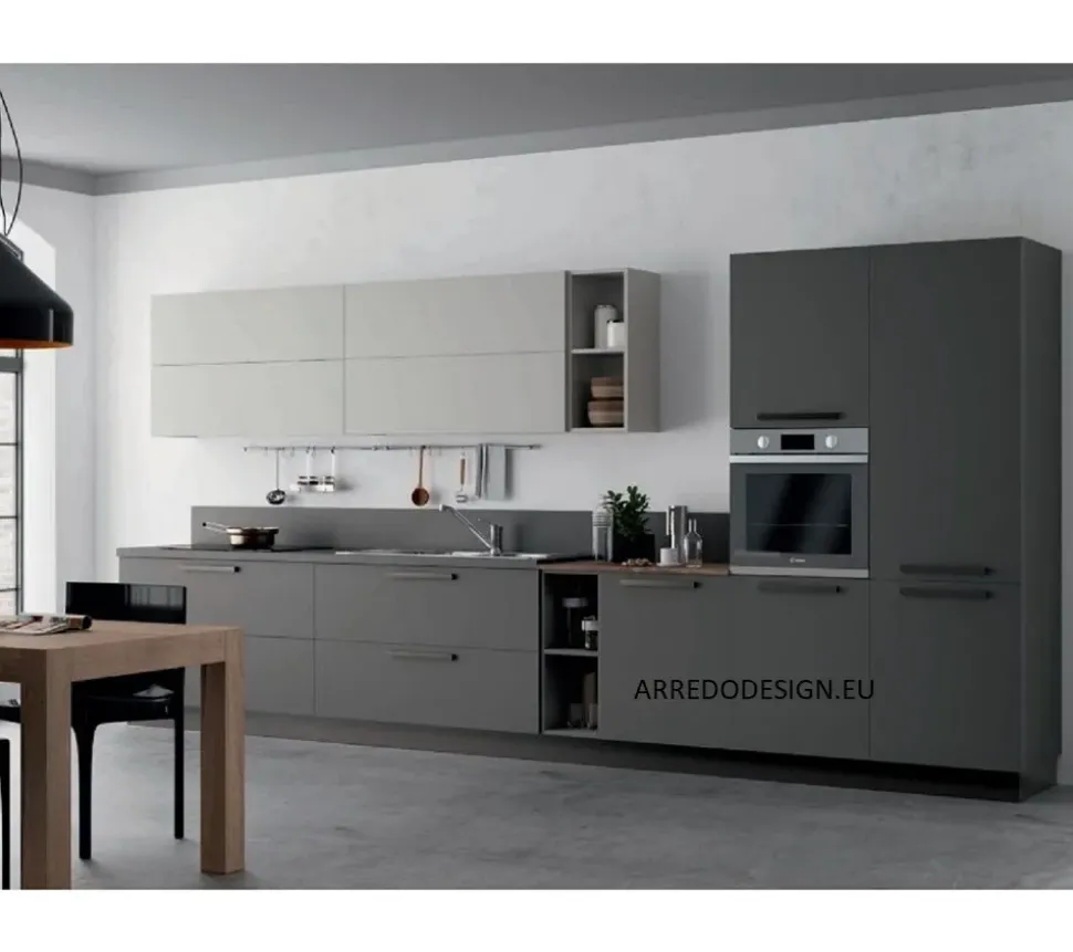 Cucina grigio moderna lineare Pd15 * Artigianale in offerta