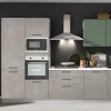 Cucina grigio moderna lineare Marilin Aran