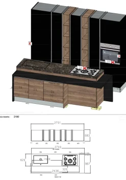 Cucina Imab group moderna ad isola altri colori in nobilitato Piana / caprera