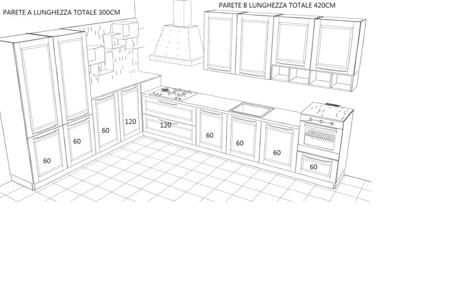 Cucina in legno Cucine store a PREZZI OUTLET