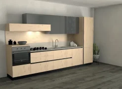 Cucina Infinity moderna rovere chiaro lineare Stosa scontata 25%