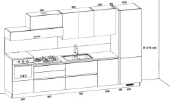 Cucina Infinity moderna rovere chiaro lineare Stosa scontata 25%